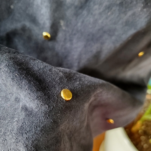 Navy Blue Vintage Suede Box Dress - Picture 4 of 4